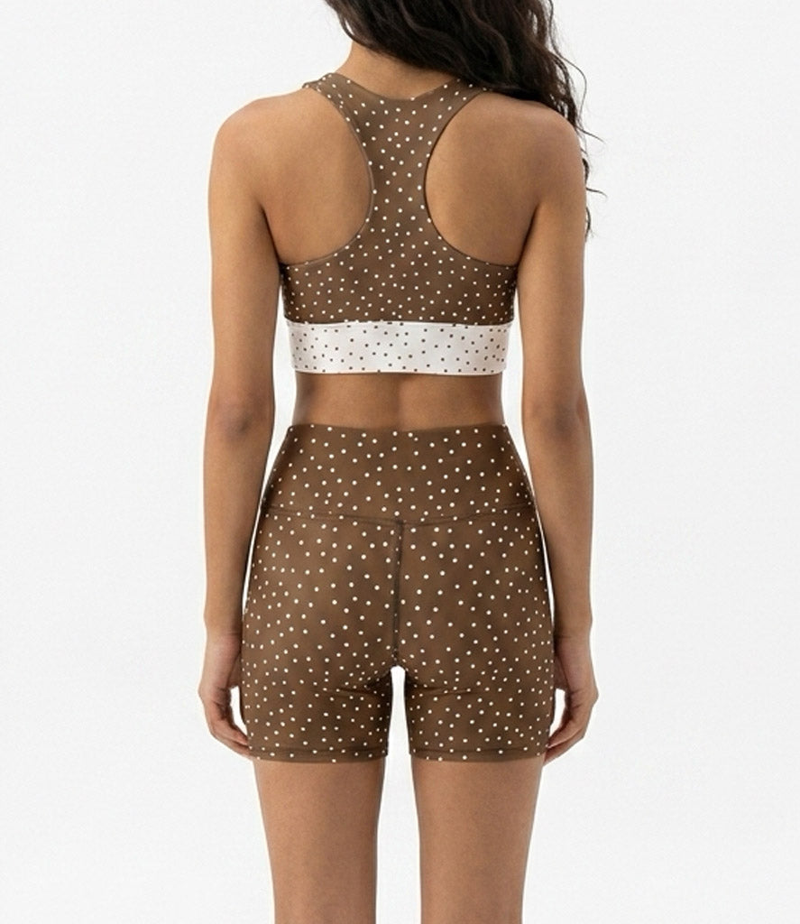 'Espresso Dot' Lola Bra and Biker Short Set