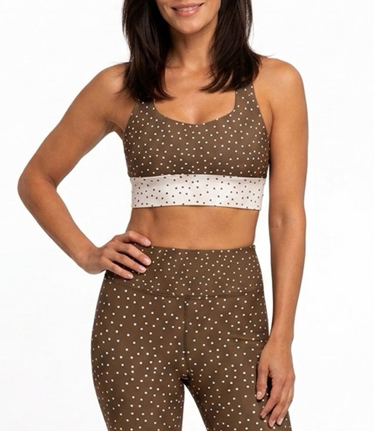 'Espresso Dot' The Lola Longline Bra