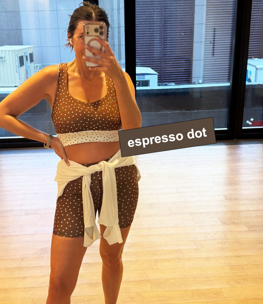 'Espresso Dot' Lola Bra and Biker Short Set