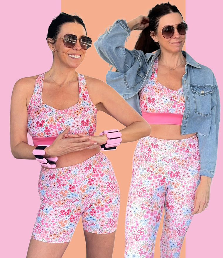 'Petal Pop' ' Frankie Legging, Lola Bra and Biker Set Combo