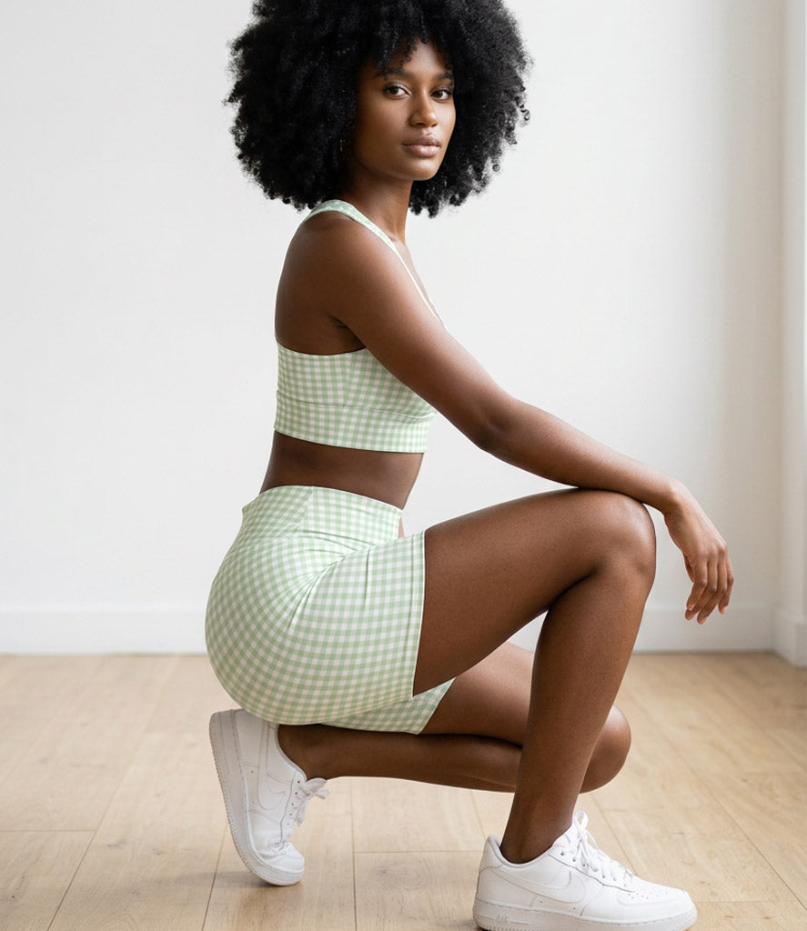 'Matcha Picnic' Lola Bra and Biker Short Set