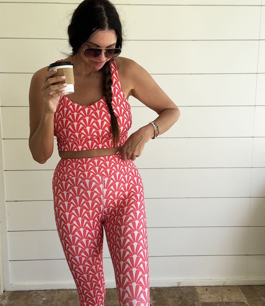 'Shello-Red' Frankie Legging and Lola Bra Set