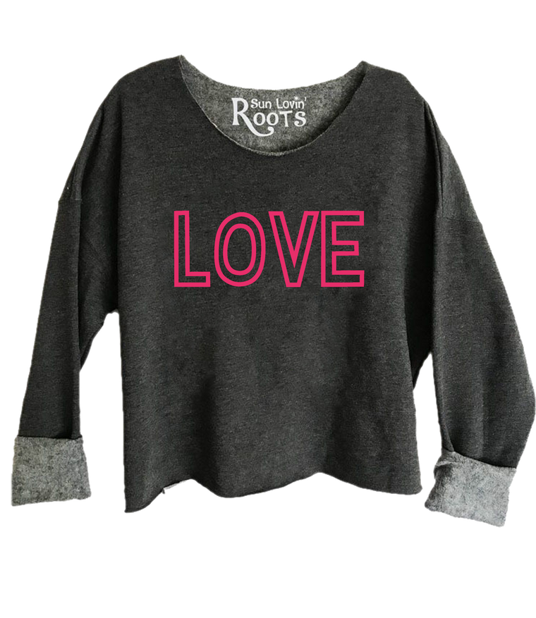 'LOVE' Raglan Boyfriend Sweatshirt
