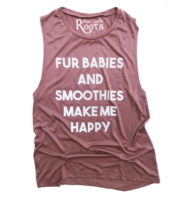 'Fur Babies & Smoothies' Mikey Muscle Tank