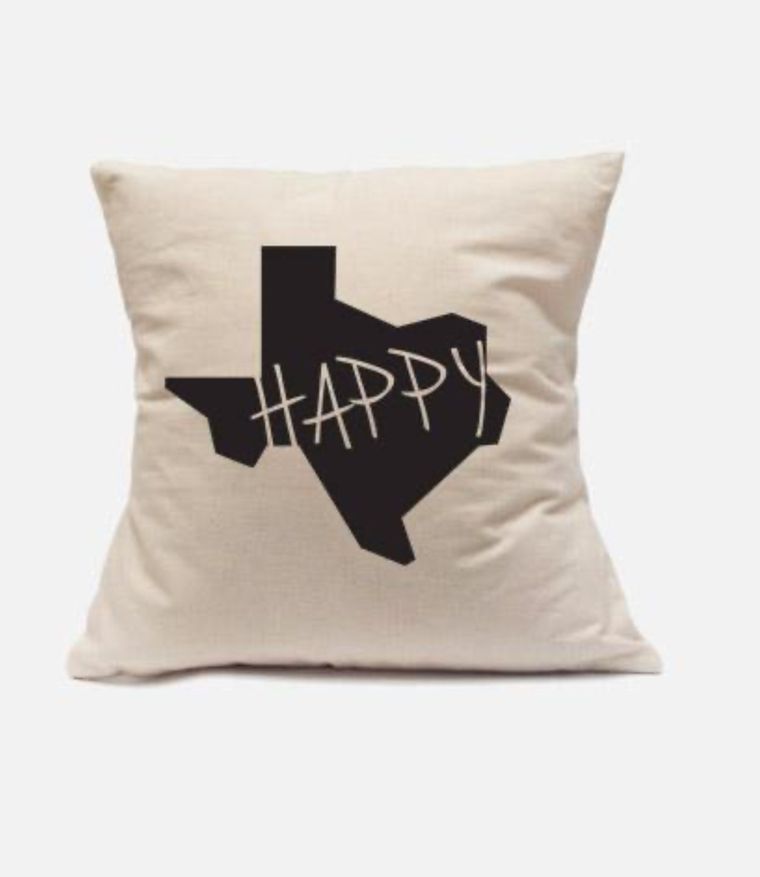 'Texas Happy' Throw Pillow