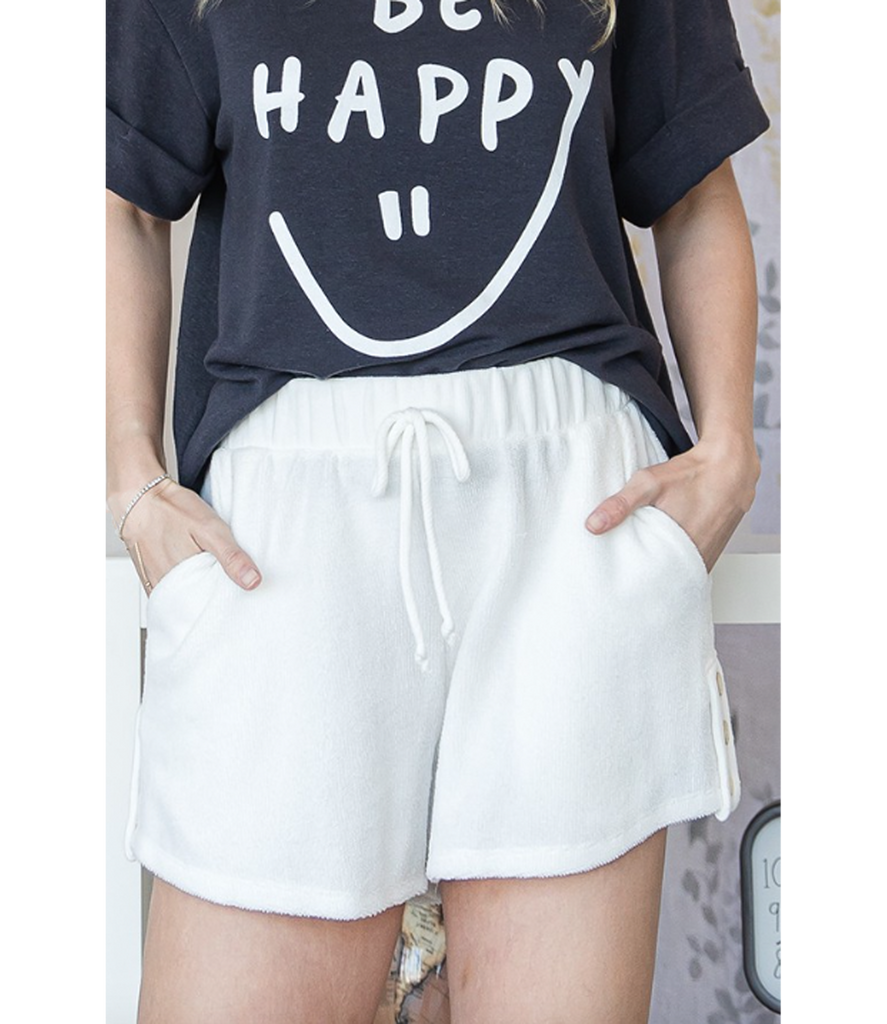 'White Out' Terry Shorts